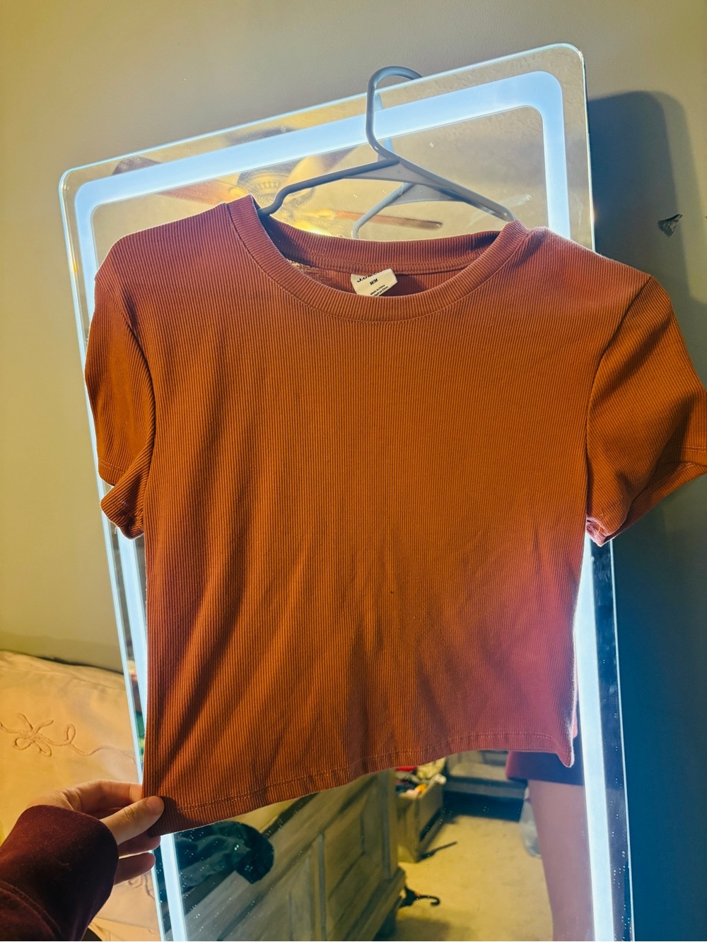 Marshalls Ribbed Crop Top - Rust
